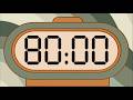 80 Minute Simple Finals Study Timer (No Music, Soft Synth Alarm at End)