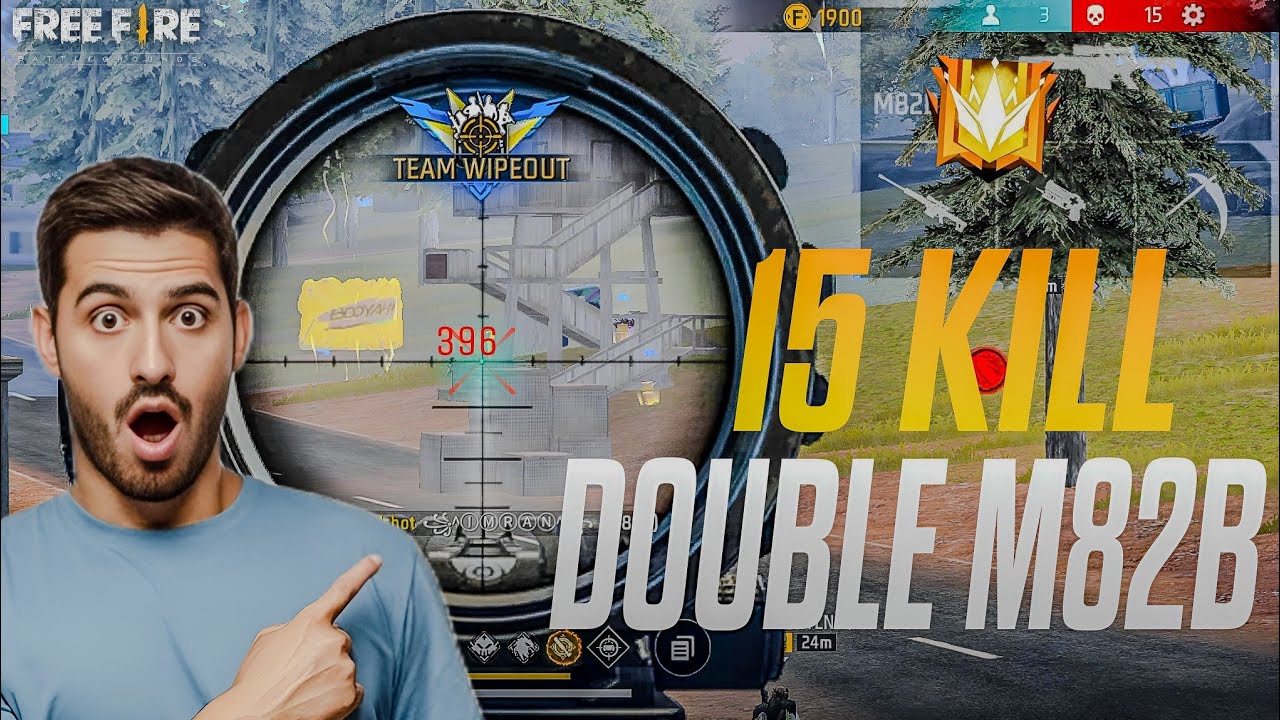 15 KILL WITH DOUBLE M82B BOOYAH 🔥 BR RANK MASTER LOBBY 😱 FREE FIRE ...