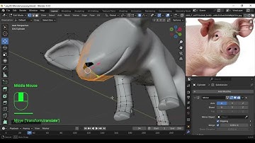 Modeling, Sculpting and Texturing a Pig in Blender 4.4 - Part 6