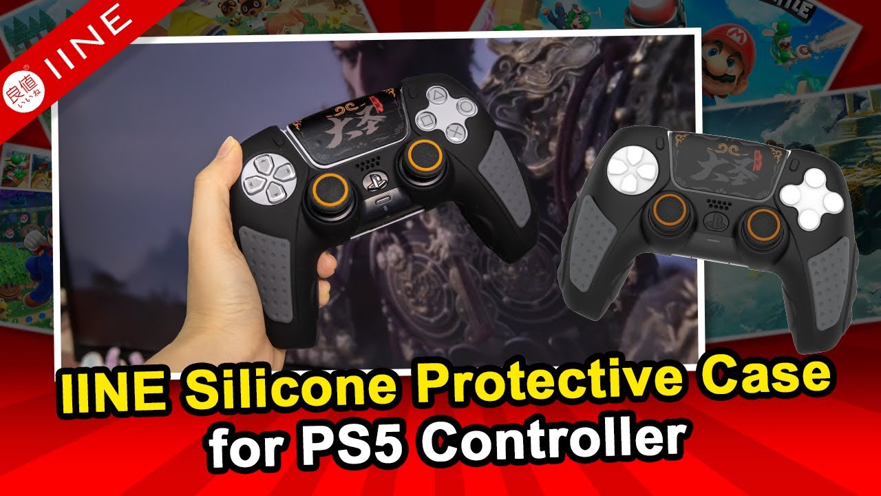 IINE Silicone Protective Case for PS5 Controller🎮🧡