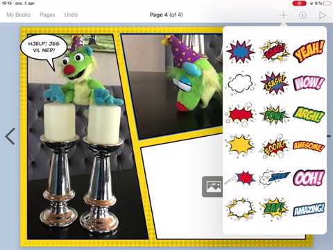 Hvordan lage «tegneserie» i bookcreator