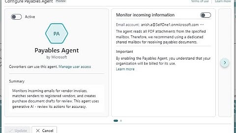 Payable Agent in Business Central