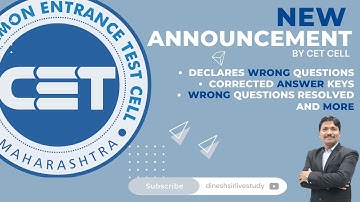 FULL Credit marks for 2022 MHT-CET Aspirants | CET CELL New Announcement | MHT-CET 2022 | Dinesh Sir