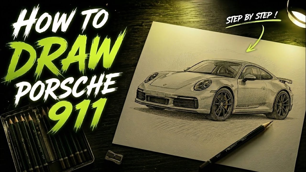 How to draw Porsche 911 ? - YouTube