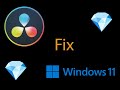 At YOUR WITS END trying to get DAVINCI RESOLVE to Start in WINDOWS 11? - TRY THIS!