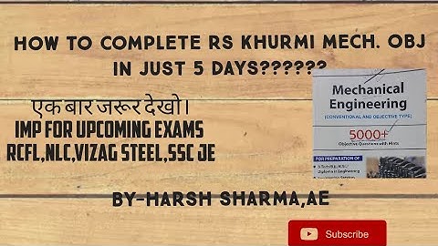 How to complete RS khurmi Mechanical obj in just 5 days??????