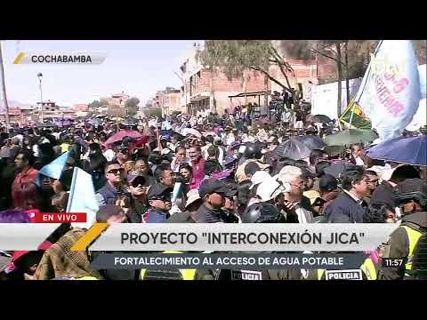 Presidente Paz llega a la entrega del proyecto "Interconexión Jica" en Cochabamba