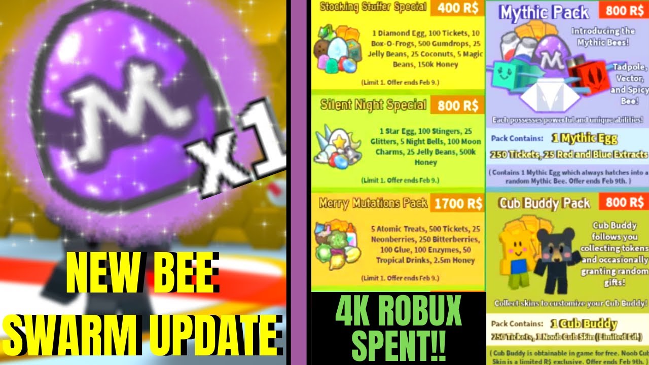 NEW BEE SWARM UPDATE!!! BUYING ALL NEW ROBUX PACKS!!! *INSANE* Bee ...