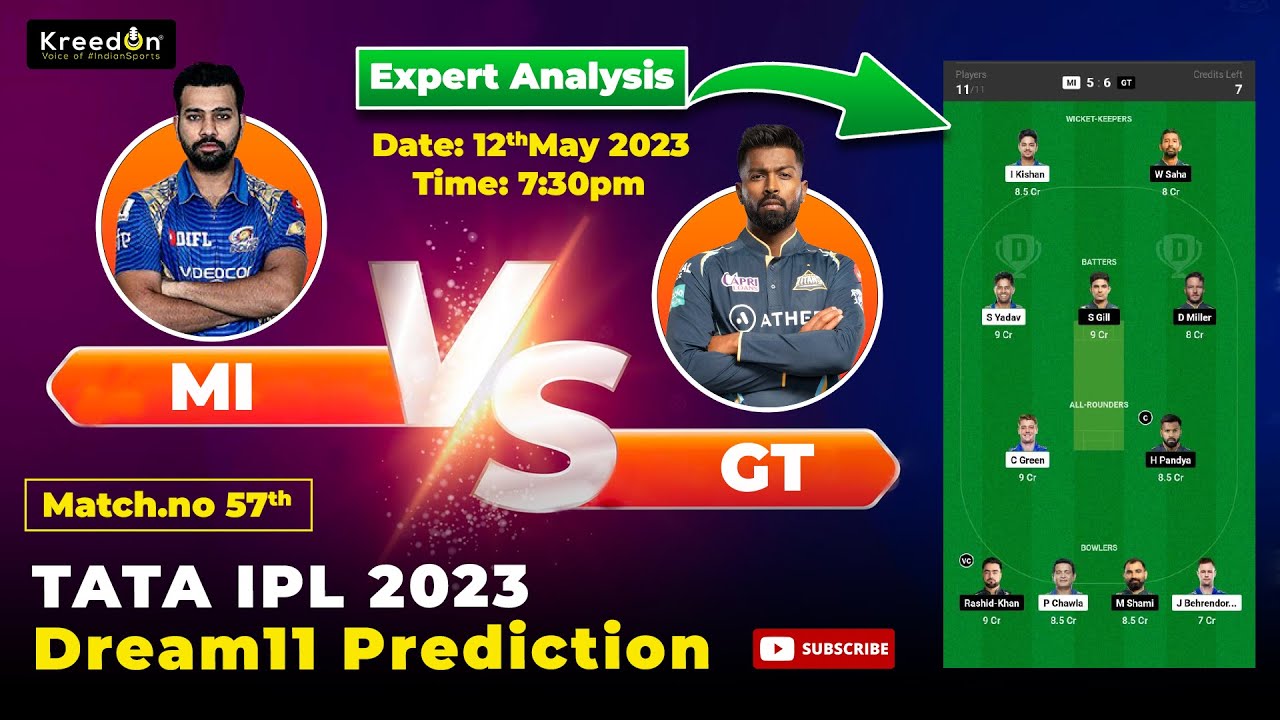 MI vs GT Dream11 Prediction | Mumbai vs Gujrat Dream 11 Prediction | Todays IPL match | KreedOn