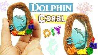 DIY MINIATURE DOLPHINS  ENVIRONMENT Polymer Clay & Resin tutorial - how to make dolphin aquarium