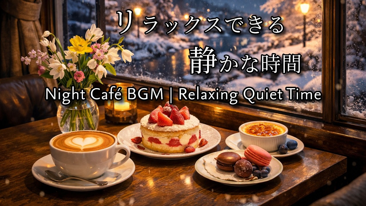 【カフェBGM】夜カフェBGM🌙｜リラックスできる静かな時間 Night Café BGM 🌙| Relaxing Quiet Time