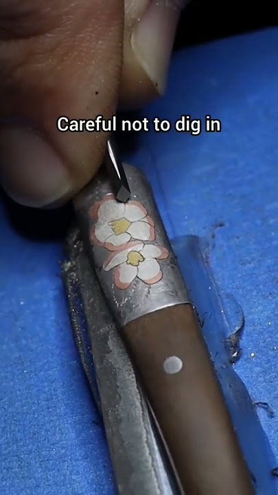 Outlining each element helps it standout. #customengraving #grstools #knife #edc #inlay