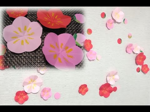 Kimie Gangiの お正月の壁面掲示 梅の花 型紙付き Youtube