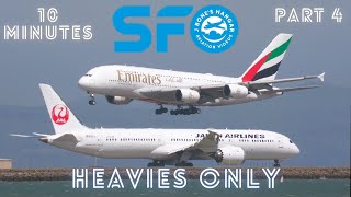 10 Minutes of Plane Spotting SFO San Francisco International Airport With ATC Part 4 HEAVIES ONLY