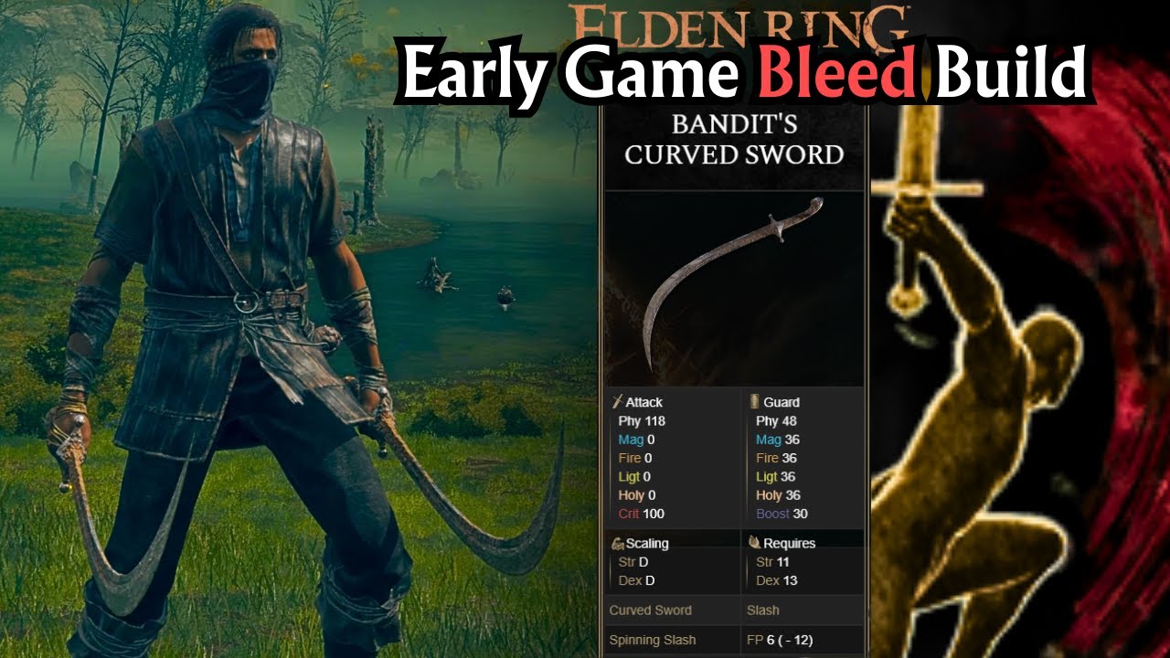 Elden Ring: OP Early Game Dual Bandit's Curved Sword Bleed Build (Full Guide)
