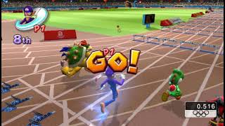 Mario & Sonic At The Olympic Games - 110M Hurdles - Waluigi