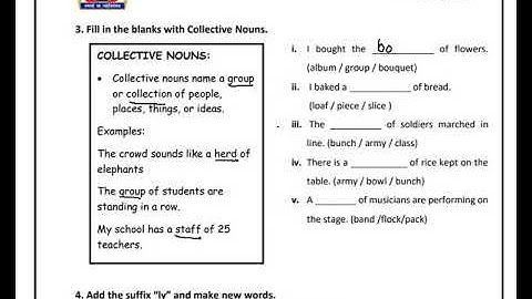 edmc class 5th English worksheet week 18 Monday 16/11/2020