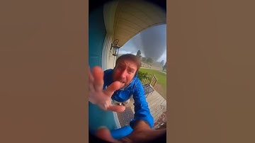 Man Pulled by a Tornado 😱 | Real Door Camera Footage