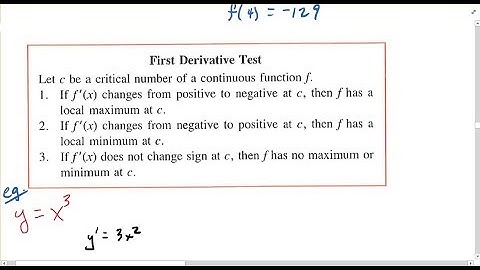 Calculus 30 4.3 First Derivative Test Examples