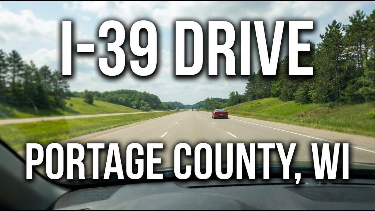 Driving on Interstate 39 in Portage County, Wisconsin