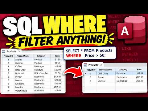 How to Use the WHERE Clause in Microsoft Access SQL | Examples