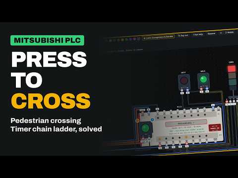 Mitsubishi PLC Exercise: Pedestrian Crossing | Timer Chain Ladder Logic, Solved