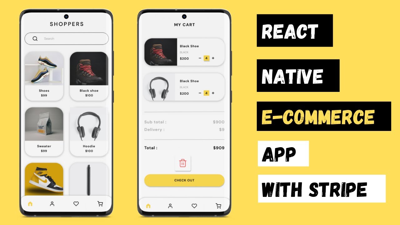 delivery app  Update 2022  React native ecommerce app with stripe