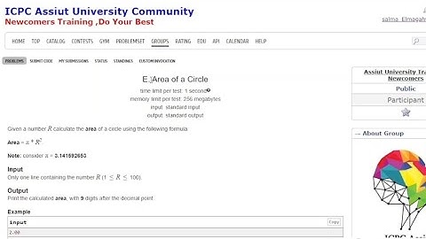 E.Area of a Circle | codeforces solution Assuit sheet 1