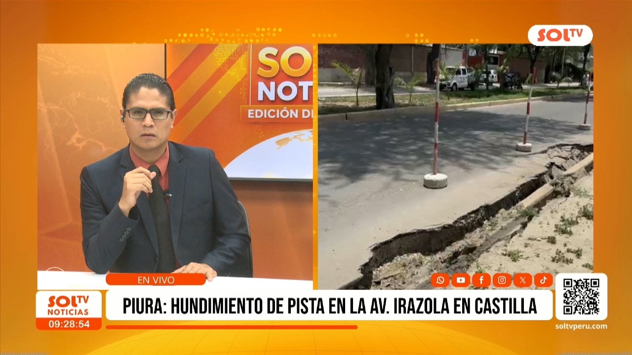 Piura: Hundimiento en avenida Guillermo Irazola alarma a Castilla