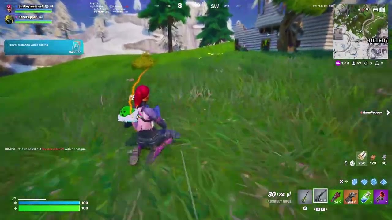 Travel 150 metres while sliding - Fortnite XP challenge - Og Fortnite 