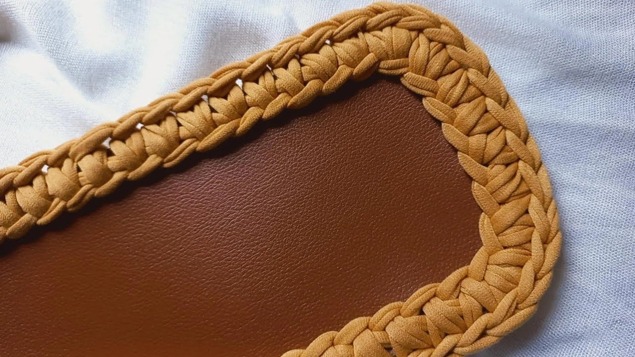 COMO USAR BASE DE COURO PARA BOLSA DE CROCHÊ COM FIO DE MALHA / @FEITOAMAOPORISA