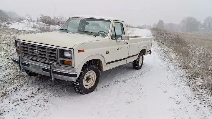 How does my 2wd '86 f150 get around in the snow? let's find out!!!