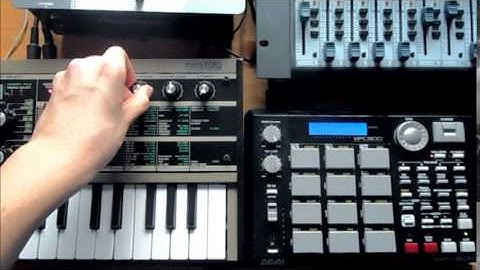 Akai MPC 500 and Korg MicroKORG beat making