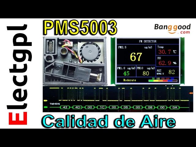 Medidor de la calidad del aire con sensor PM2.5 y 3 funciones