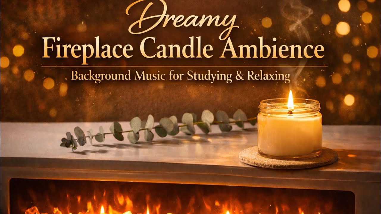 Warm Fireplace Ambience | Candlelight + Soul Music for Focus