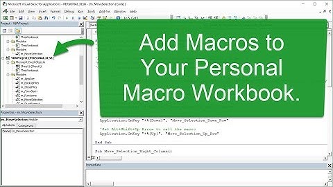 How to Add the Move Selection Macros to Your Personal Macro Workbook