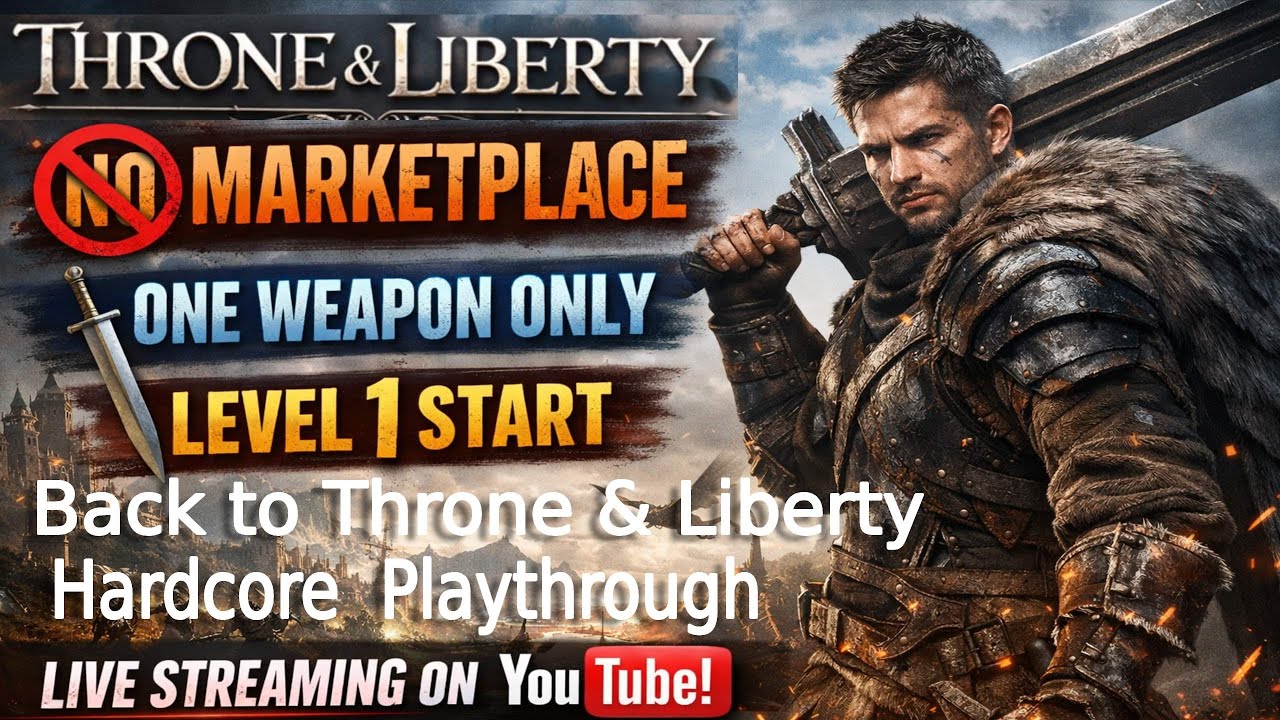 Throne & Liberty: Challenge! Starting Over from Level 1 (No Trade, No Buy, No Sell, one weapon only)
