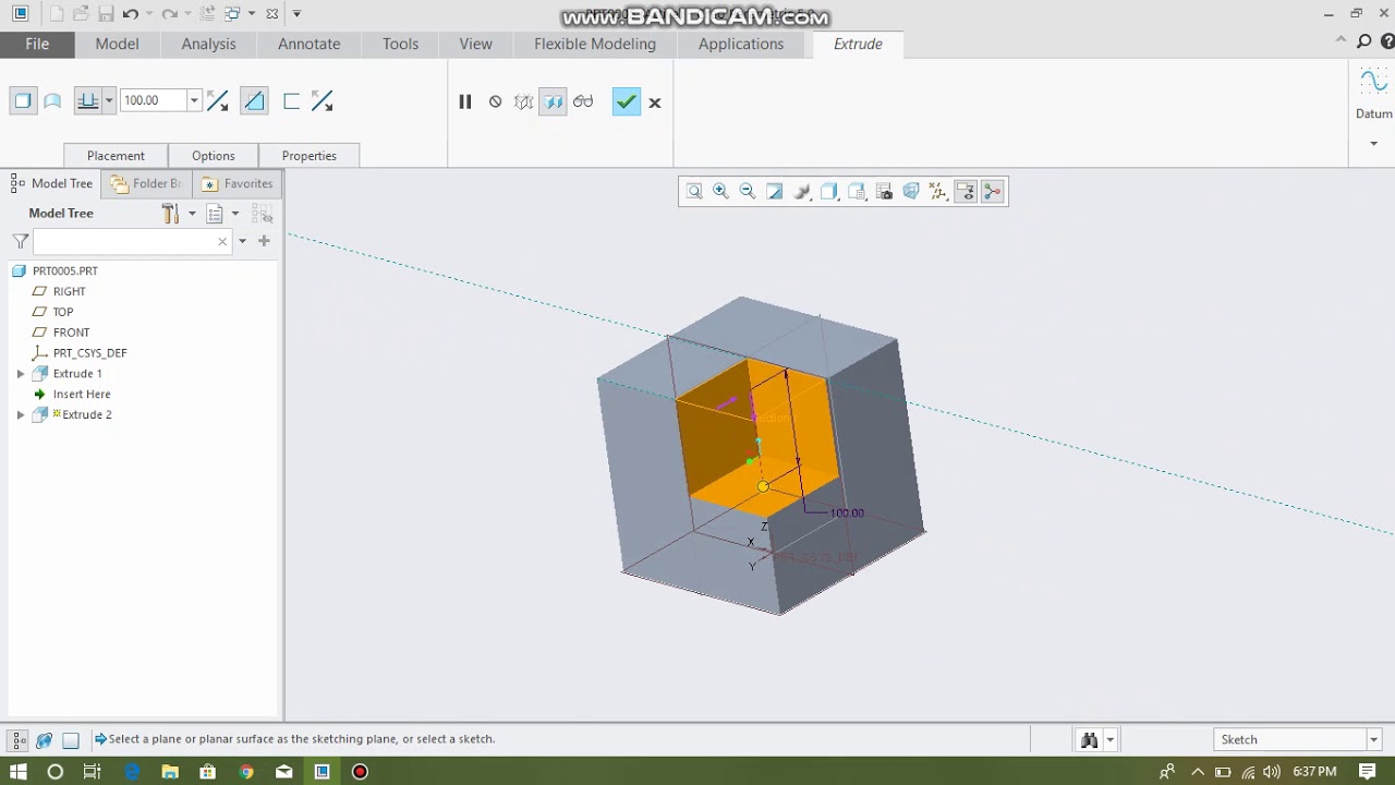 how to extrude tool in creo