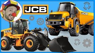 Clown Bob unboxing Construction vehicles JCB Dump Truck &amp; Loader