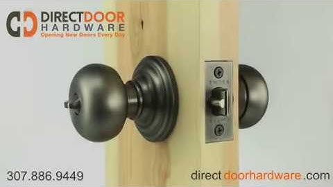 Emtek Providence Keyed Knob with Regular Rosette in Pewter