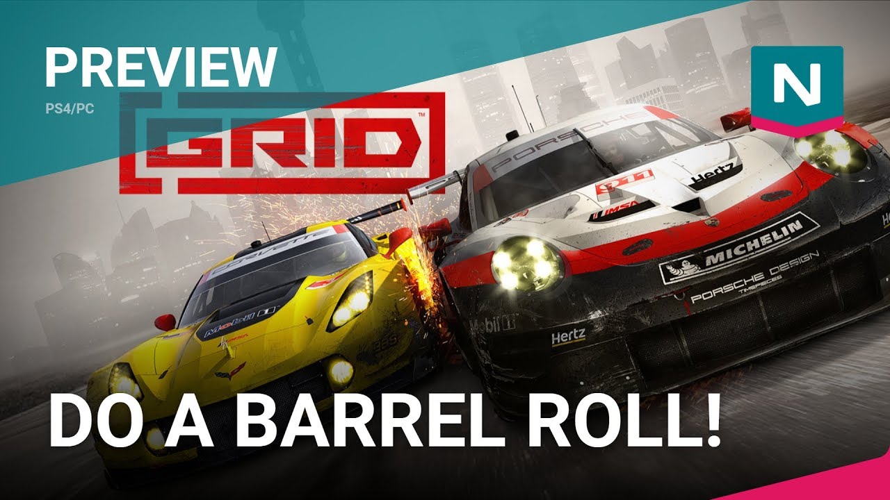 GRID (2019) Preview - PS4, PC Multiplayer footage - Including a Barrel Roll!