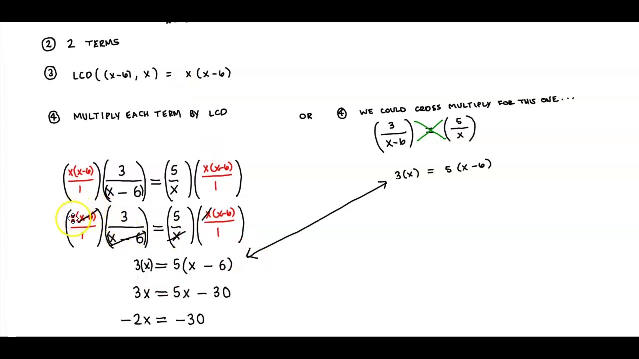 Math 10 2.2 Example 6 Solving Rational Equations with a Binomial in the ...