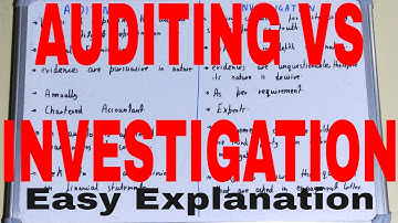 Auditing vs Investigation|Difference between auditing and investigation|Auditing and investigation