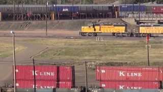 K Line stack train Eastbound thru Union Pacific Bailey yard  9/21/13