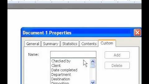 Microsoft Office Word 2003 Remove custom file properties