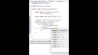 Stream API Interview Question - Filter Last 30 Days Orders in Java 🔥 | DinaTechy #coding #shorts