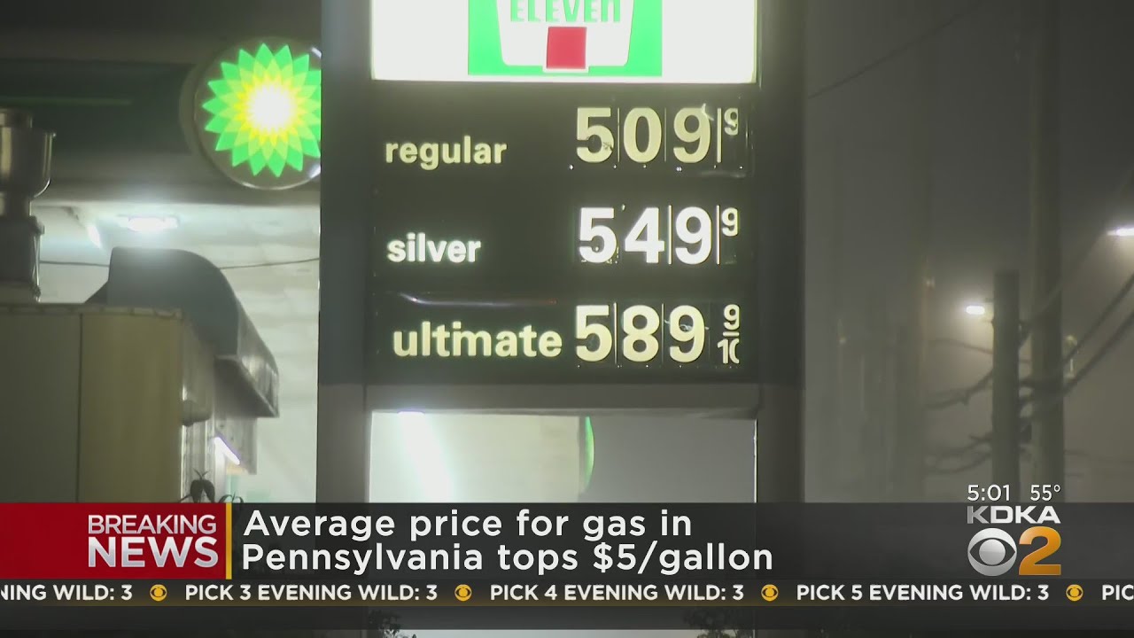 Gas prices top $5/gallon for first time in PA history