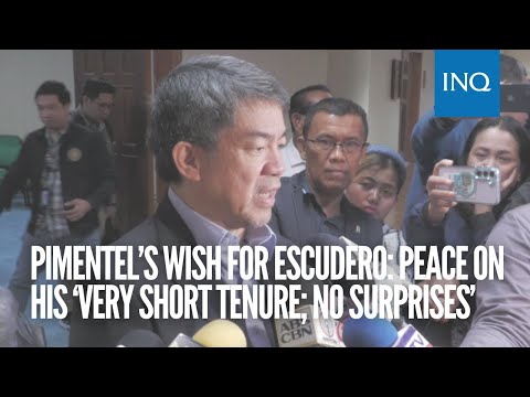 Pimentel’s wish for Escudero: Peace on his ‘very short tenure; no surprises’