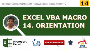 EXCEL VBA | ORIENTATION | MACRO