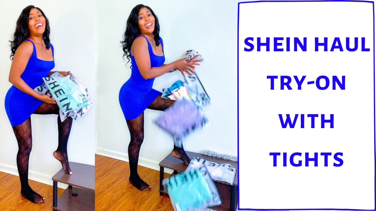 Примерка черных колготок Gucci на SHEIN